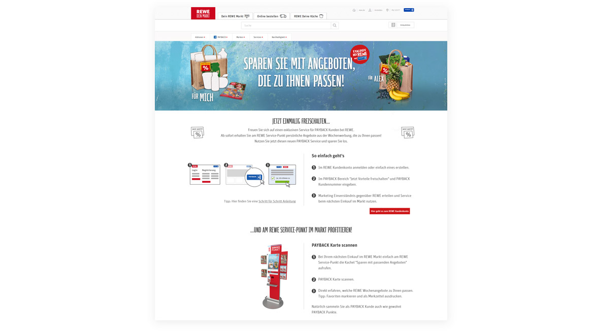 Landingpage rewe.de